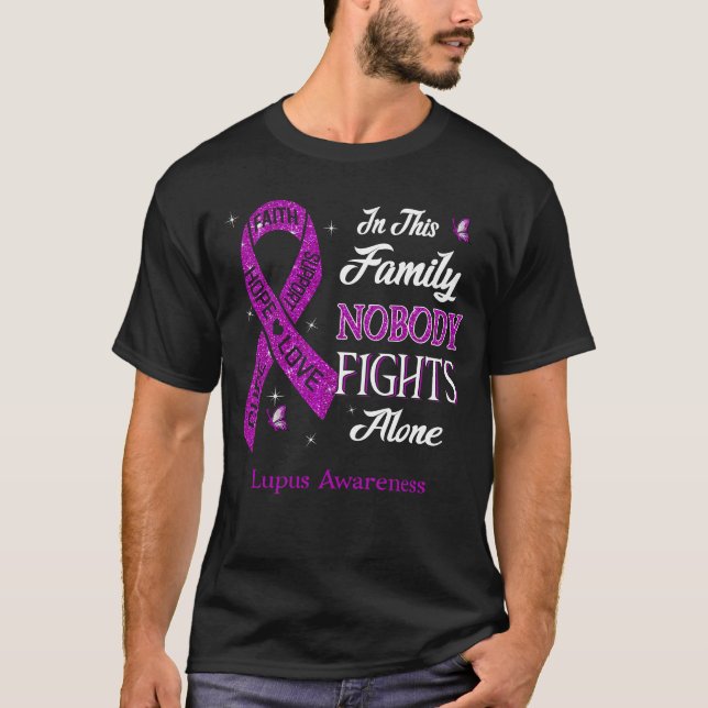 Nobody Fights Alone Lupus Awareness T-Shirt (Front)