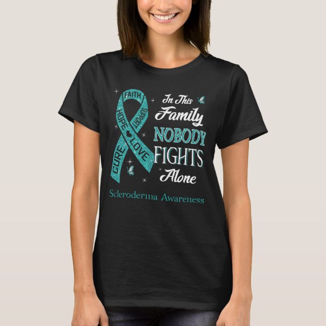 Nobody Fights Alone Scleroderma Awareness T-Shirt (Front)