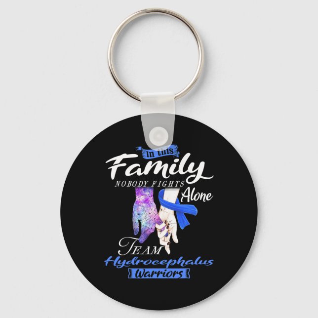 Nobody Fights Alone Team Hydrocephalus Warriors  Keychain (Front)