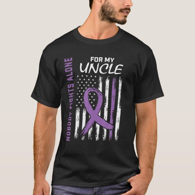 Nobody Fights Alone Uncle Epilepsy Awareness Ameri T-Shirt (Front)