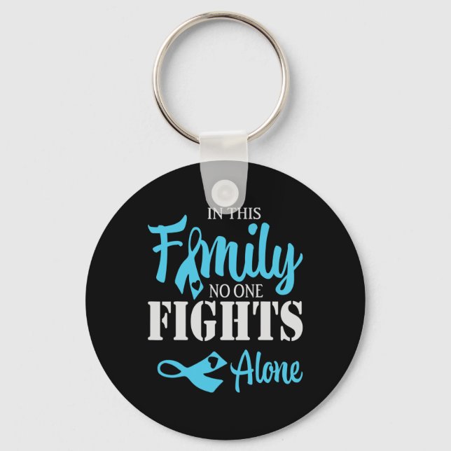 Nobody Fights Diabetes Alone Support Diabetes Awar Keychain (Front)