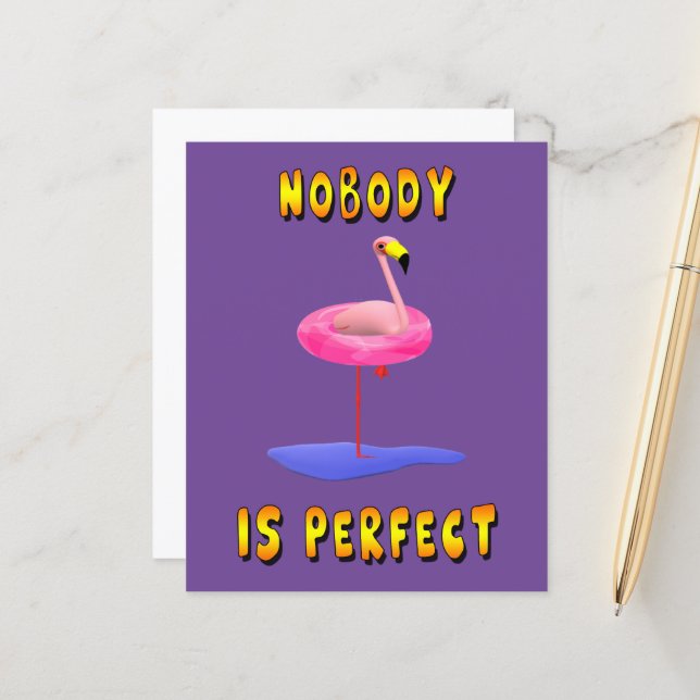 Nobody is perfect - flamingo with swimming ring (Front/Back In Situ)