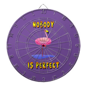 Nobody is perfect - flamingo with swimming ring dartboard