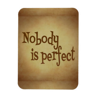 NOBODY IS PERFECT QUOTE TRUISM MOTIVATIONAL REALIT MAGNET