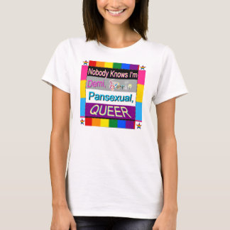 Nobody Knows I'm Demi Sapio Pansexual QUEER Tee