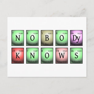 nobody knows in chemical elements postcard
