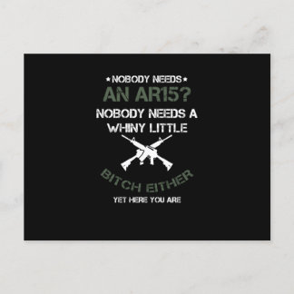 Nobody Needs An AR15 Gun Lovers Holiday Postcard