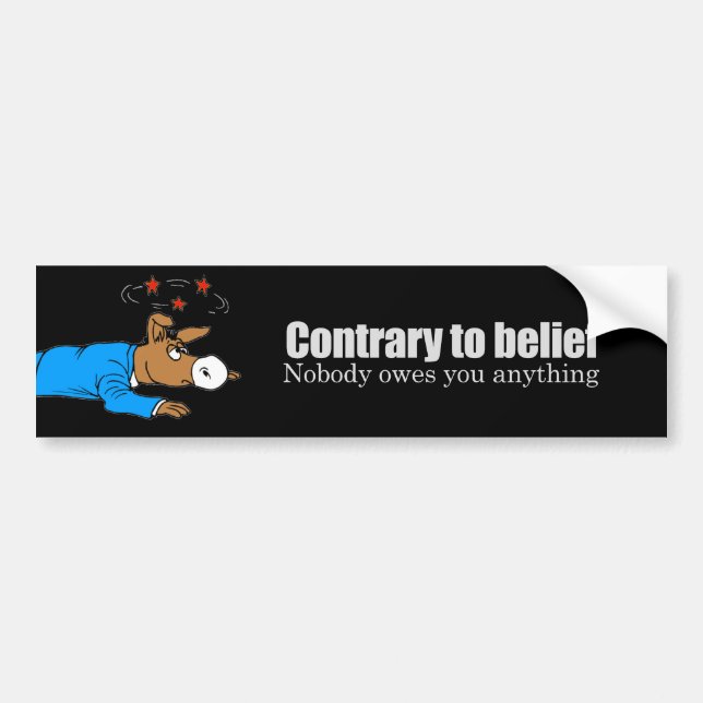 Nobody owes you anything T-shirt Bumper Sticker (Front)
