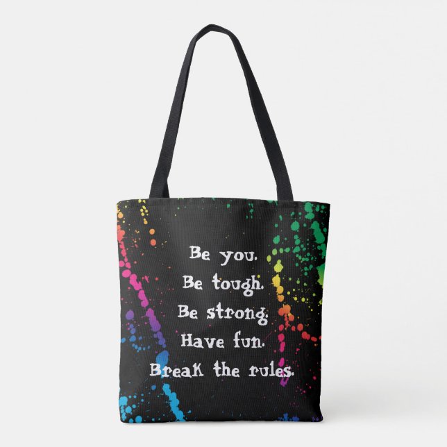 [Nobody Remembers Good Girl] Paint Splatter Black Tote Bag (Back)