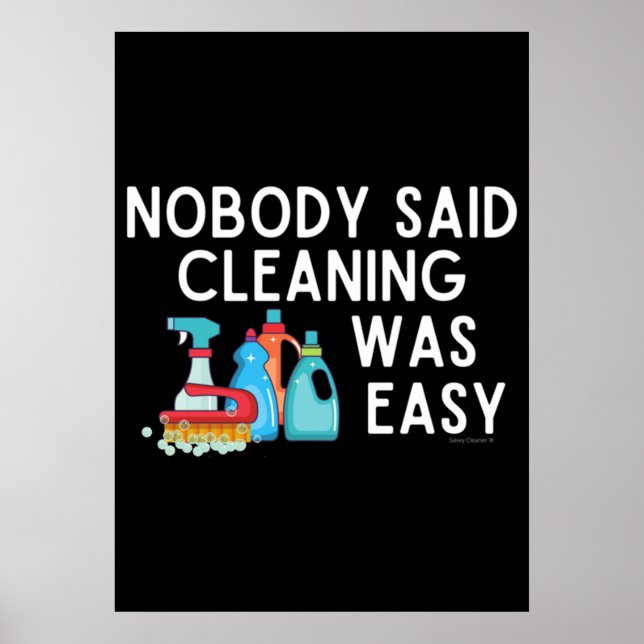 Nobody Said Cleaning Was Easy Novelty Housekeeping Poster (Front)