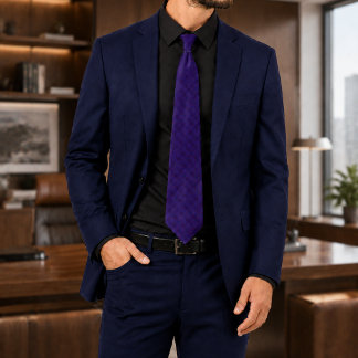 Noctivelle Deep Purple and Blue Ornamental Pattern Tie