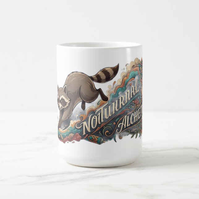 Nocturnal Alchemy Raccoon Long Sleeve Coffee Mug (Center)