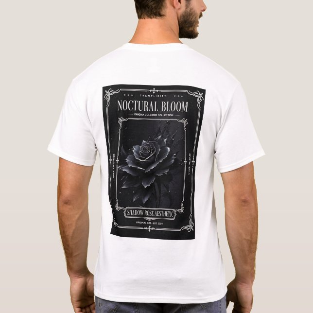 Nocturnal Bloom Shadow Rose T-Shirt (Back)