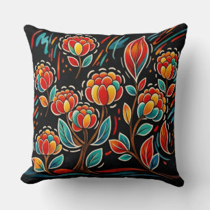 Nocturnal Bloom Throw Pillow