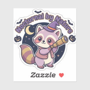 Nocturnal by Nature - Cute Witchy Raccoon