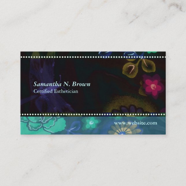 Nocturnal Flora Modern Aesthetician Business Card (Front)