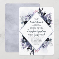 Nocturnal Floral Chic Diamond Bridal Brunch Shower