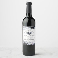 Nocturnal Floral Navy Blue Elegant Wedding Welcome