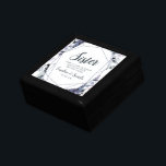 Nocturnal Floral Sister Maid of Honour Personalize Gift Box<br><div class="desc">Nocturnal Floral Watercolor Lush Flower Design with Hand Painted Stems, Vines, Leaves, Foliage, Watercolor Paint Brush Strokes. Colourful Navy blue, Dusty blue, Dark almost Black Grey, and hints of Mauve pink. With Hand Drawn Line elements, Swirly Chic Hand Lettered Brush Script Fonts and Elegant Geometric Floral Border - Sister Maid...</div>