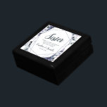 Nocturnal Floral Sister Maid of Honour Personalize Gift Box<br><div class="desc">Nocturnal Floral Watercolor Lush Flower Design with Hand Painted Stems, Vines, Leaves, Foliage, Watercolor Paint Brush Strokes. Colourful Navy blue, Dusty blue, Dark almost Black Grey, and hints of Mauve pink. With Hand Drawn Line elements, Swirly Chic Hand Lettered Brush Script Fonts and Elegant Geometric Floral Border - Sister Maid...</div>