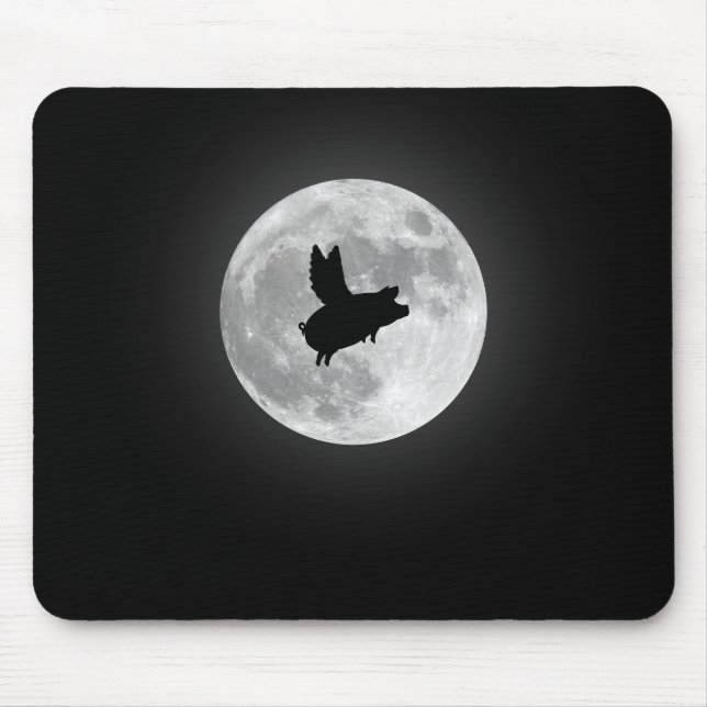 Nocturnal Flying Pig Mouse Pad (Front)