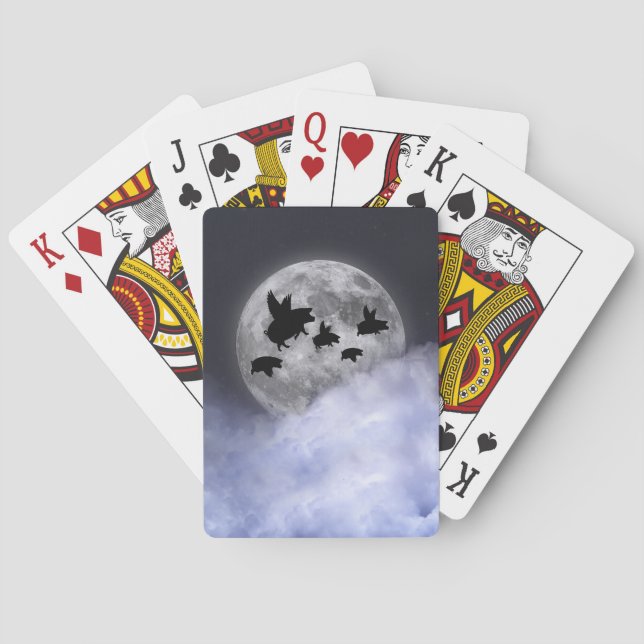 Nocturnal Flying Pigs Playing Cards (Back)