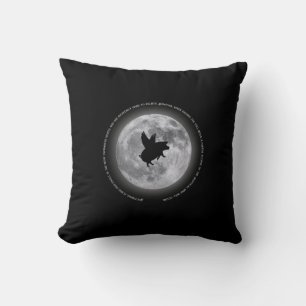 Nocturnal Flying Pigs Throw Pillow