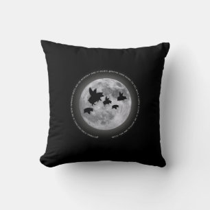 Nocturnal Flying Pigs Throw Pillow