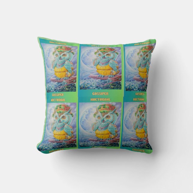  NOCTURNAL GOSSIPER throw pillow  (Front)