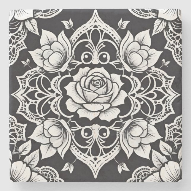 Nocturnal Lace  Stone Coaster (Front)