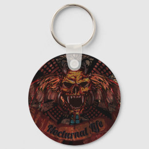 Nocturnal Life Skull Keychain