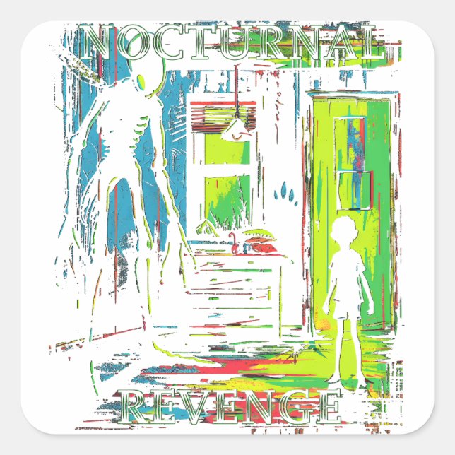 Nocturnal Revenge Alien Abduction Square Sticker (Front)