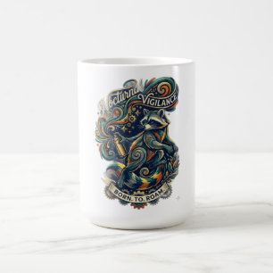 Nocturnal Vigilance Raccoon Long Sleeve Coffee Mug