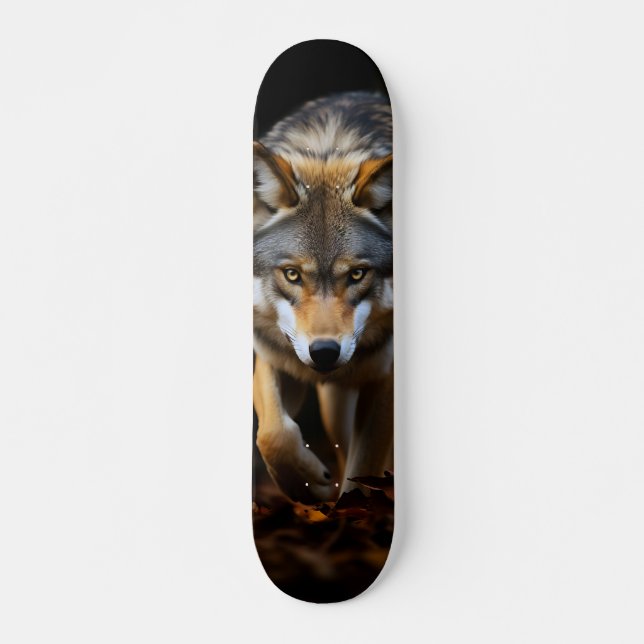 Nocturnal Wild Wolf Skateboard (Front)