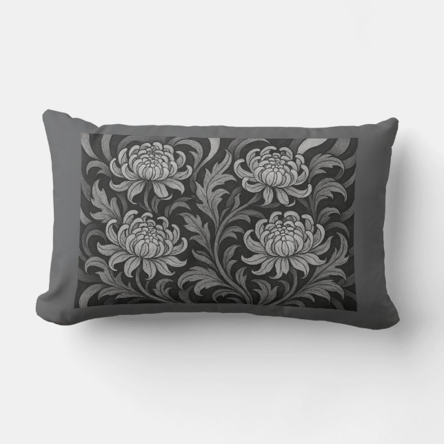 Nocturne Blooms Lumbar Pillow (Front)