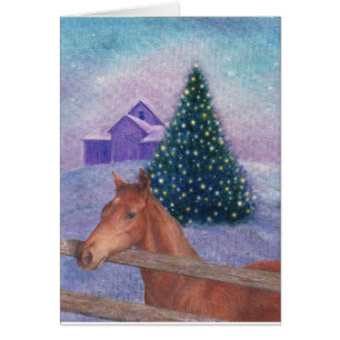 Nocturne illustré d'hiver de cheval