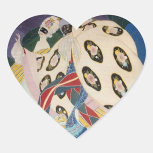 NOCTURNE WITH MASKS / Venetian Masquerade Heart Heart Sticker