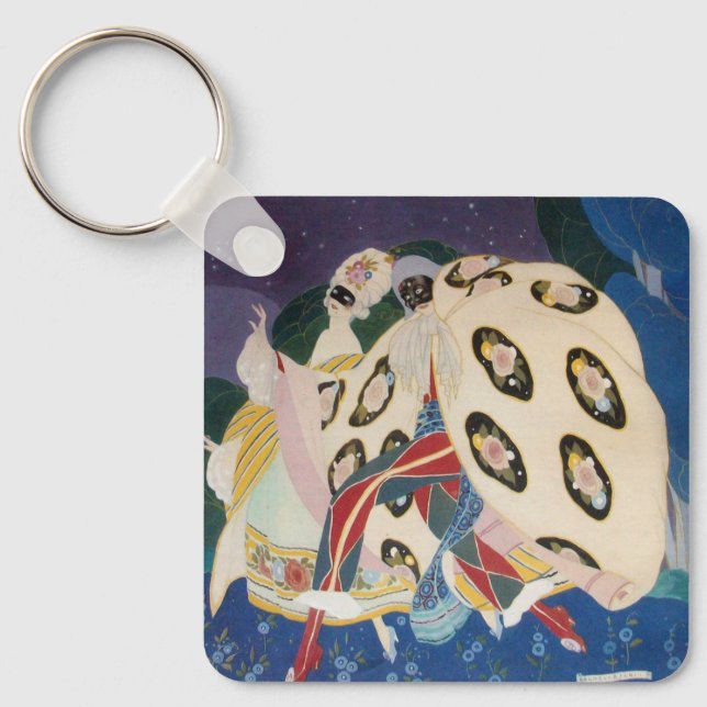NOCTURNE WITH MASKS / Venetian Masquerade Keychain (Front)