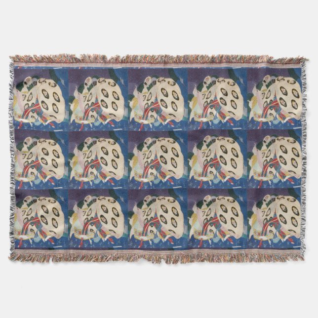 NOCTURNE WITH MASKS / Venetian Masquerade Throw Blanket (Front)