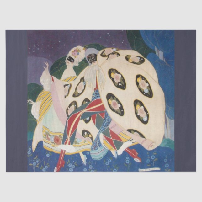 NOCTURNE WITH MASKS / Venetian Masquerade Tissue Paper (Front)