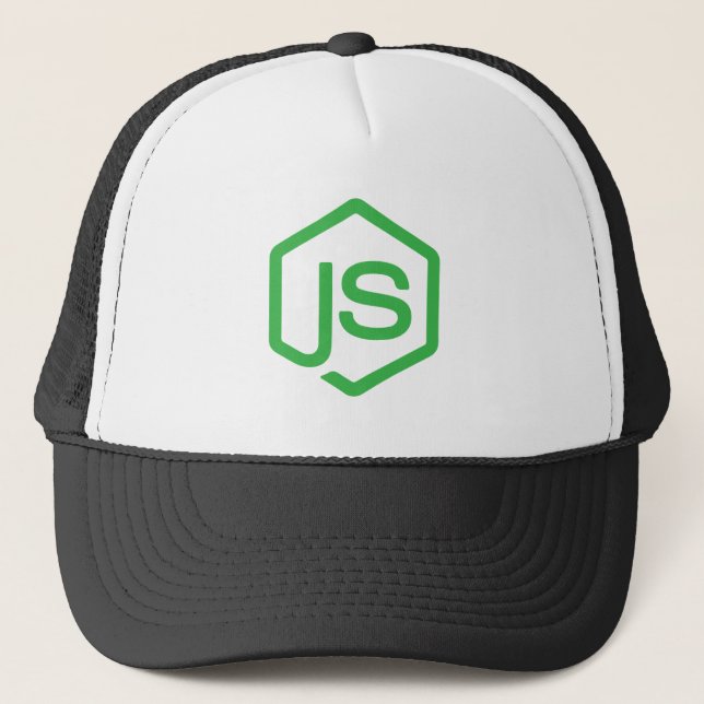 Nodejs logo JavaScript Web Developer Trucker Hat (Front)