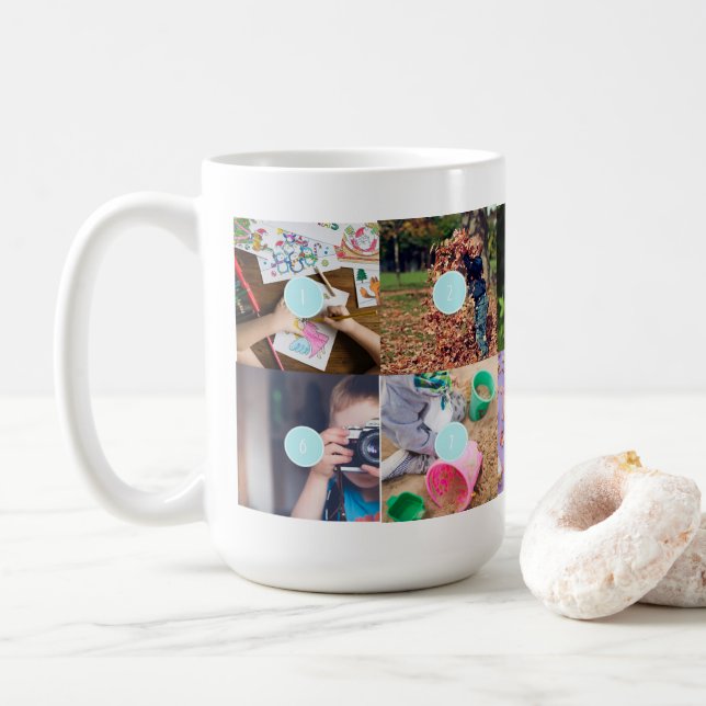 Noël 10 Photos Collage Mug (Avec donut)