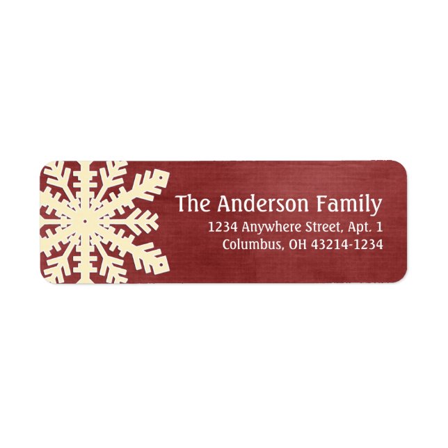 Noël 1 : Flocon de neige 5e Adresse de retour Étiq (Devant)