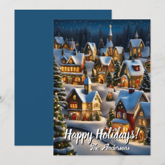 Noël 1 Village, Joyeuses fêtes, Carte de Noël