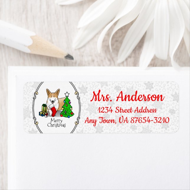 Noël 2 Pembroke Welsh Corgi (rouge 1) Tree Cute (En situation)