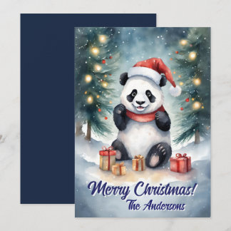 Noël 3 panda, Joyeuses fêtes, Carte de Noël