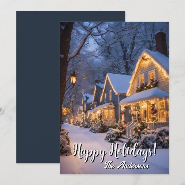 Noël 4 Village, Joyeuses fêtes, Carte de Noël (Devant / Derrière)