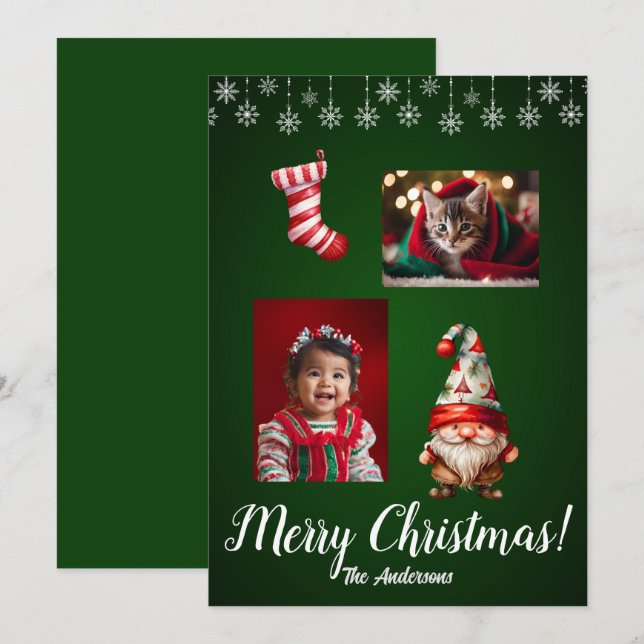 Noël 7 enfant, Joyeux Noël ! Carte de Noël (Devant / Derrière)