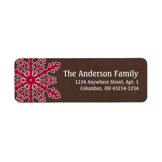 Noël 9 : Flocon de neige 4c Adresse de retour Étiq (Devant)