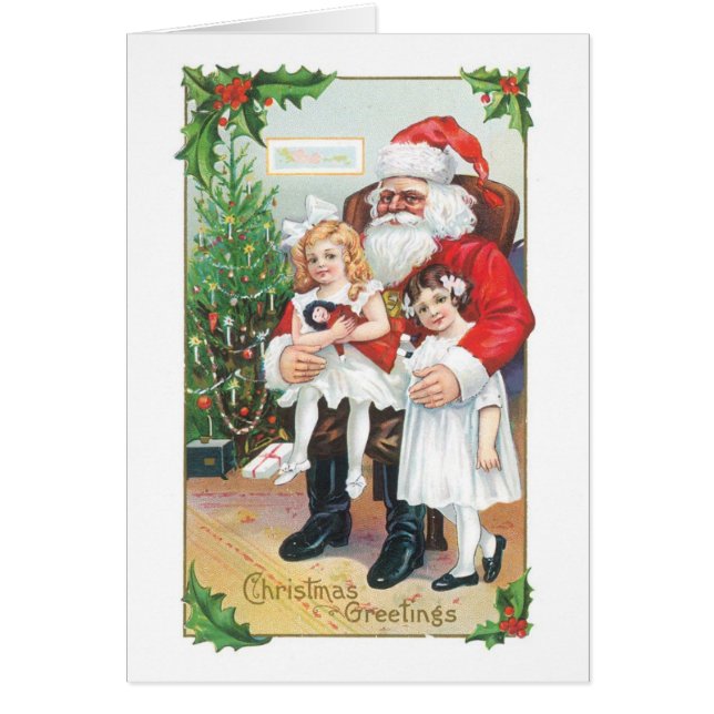 Noël à l'ancienne, Père Noël avec filles (Devant)